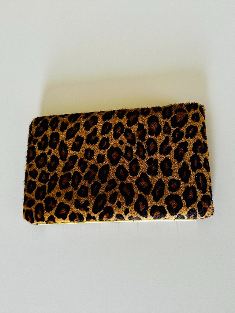 Abas Cache Wallet In Calf Hair (Leopard Print)